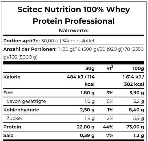 Scitec 100% Whey Protein Professional 1000g - Lozipper 