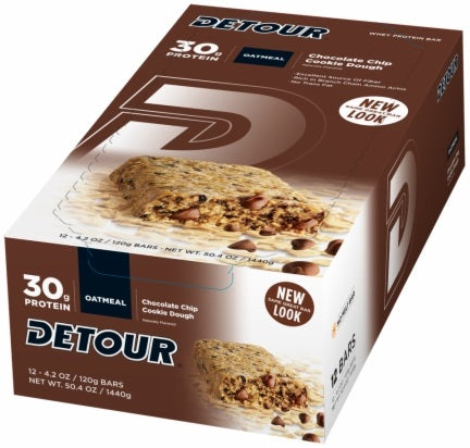 Detour Oatmeal Bars, Chocolate Chip Cookie Dough - 12 bars