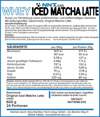 NNT Whey ICED MATCHA LATTE 600g - Lozipper 