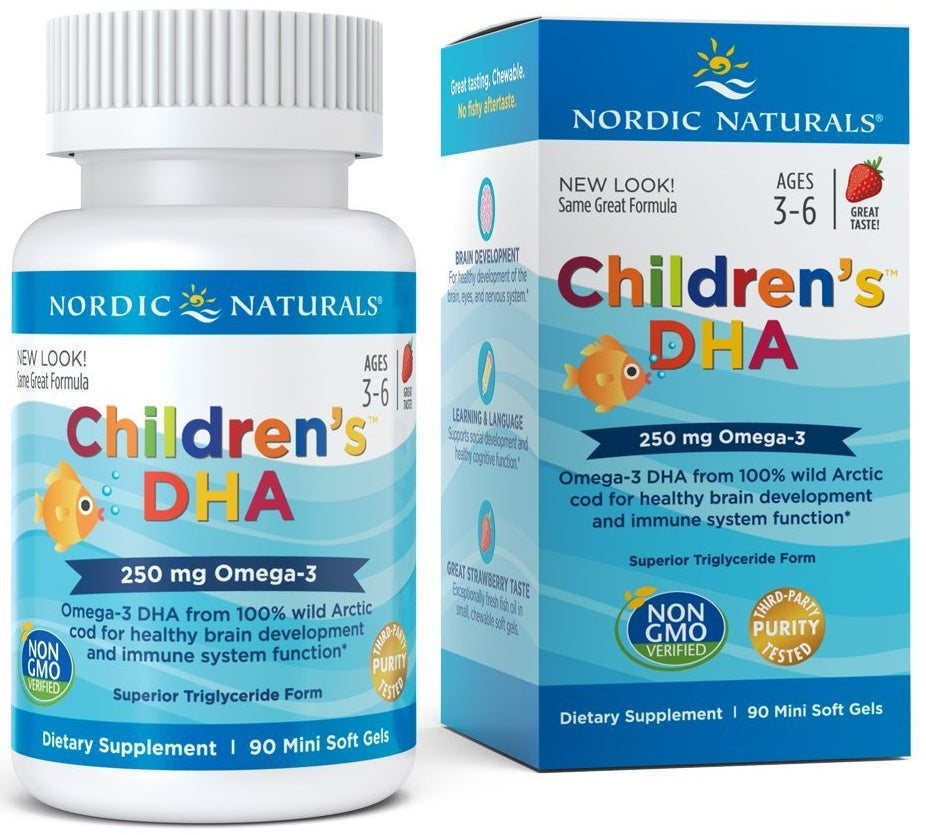 Children's DHA, 250mg Omega-3 (Strawberry) - 90 mini softgels