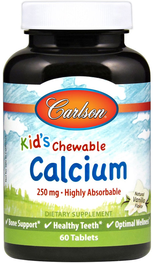 Kid's Chewable Calcium, 250mg Natural Vanilla - 60 tabs