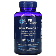 Super Omega-3 EPA/DHA Fish Oil, Sesame Lignans & Olive Extract- 120 softgels