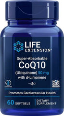 Super-Absorbable CoQ10 (Ubiquinone) with d-Limonene, 100mg - 60 softgels