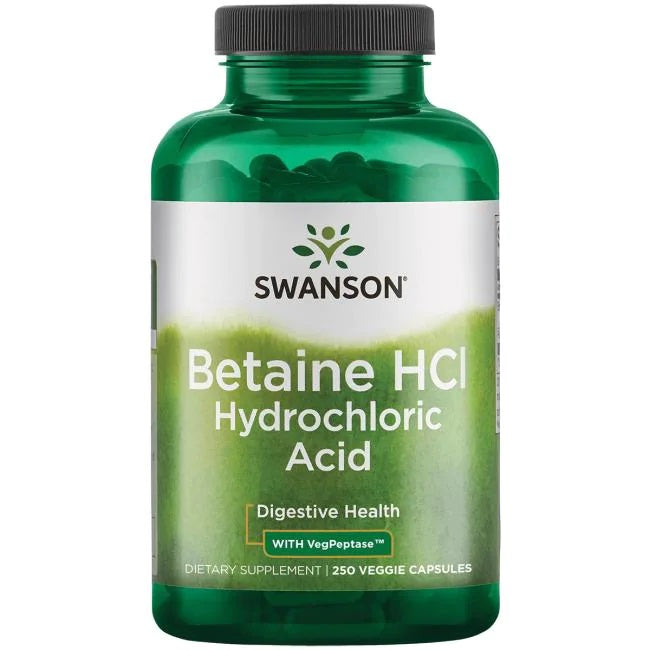 Betaine HCl Hydrochloric Acid - 250 vcaps