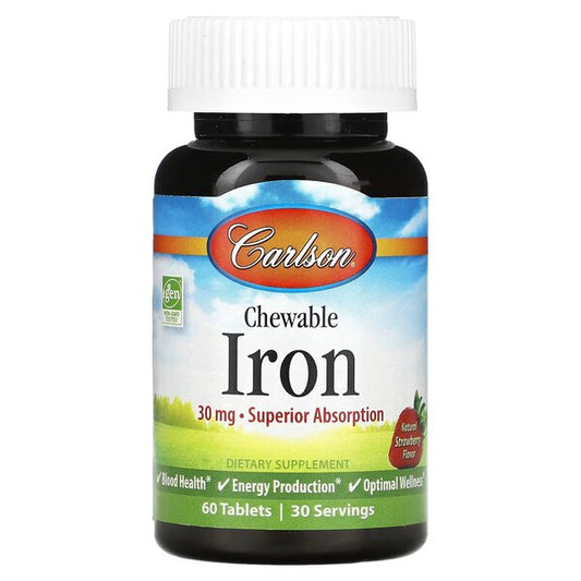 Chewable Iron, 30mg Strawberry (EAN 88395559105) - 60 tablets