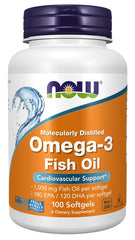 Omega-3 Fish Oil, Molecularly Distilled - 100 softgels