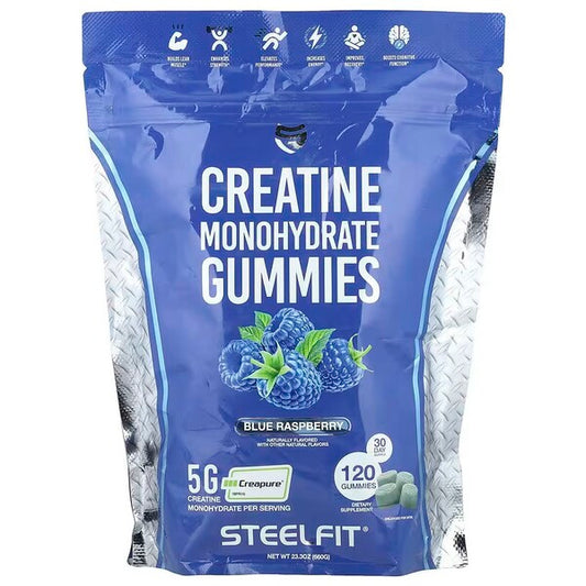 Creatine Monohydrate Gummies, Blue Raspberry - 120 gummies