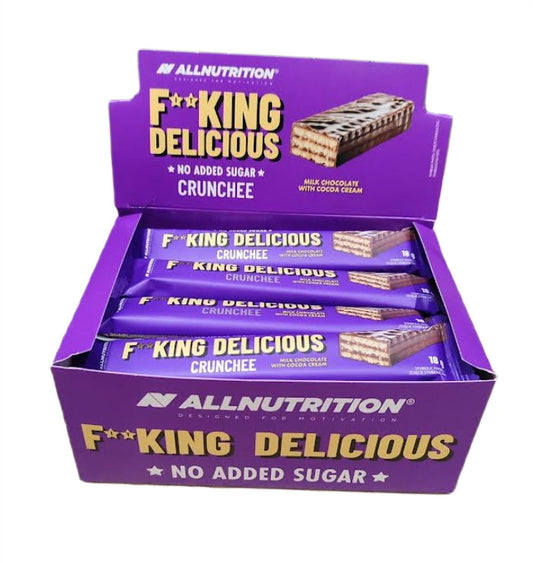 Fitking Delicious Crunchee, Milk Chocolate with Cocoa Cream - 20 x 18g