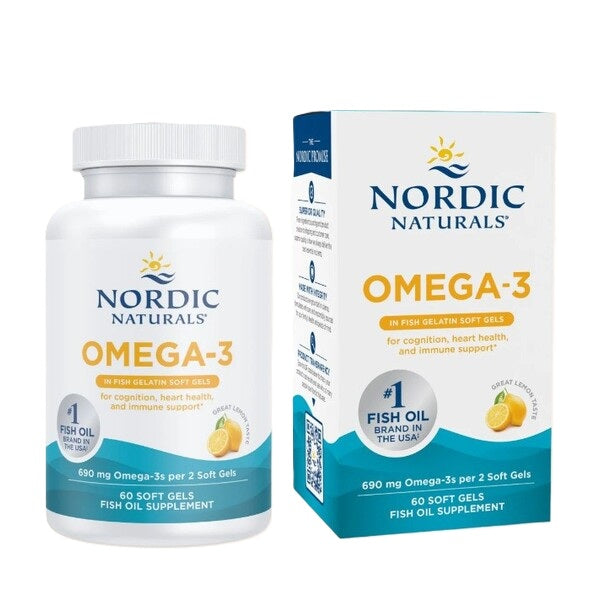 Omega-3, 690mg Lemon (Fish Gelatin) - 60 softgels